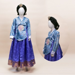 (대여)-한국전통의상 세자빈 아동 여자 한국전통의상 연극의상 아동의상대여